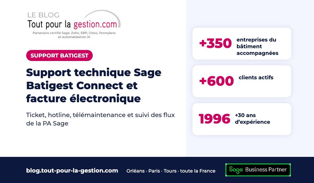 Support technique Sage Batigest Connect et facture électronique