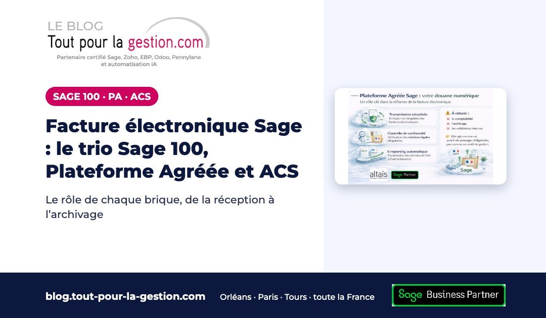 Facture électronique Sage : le trio Sage 100, Plateforme Agréée et ACS