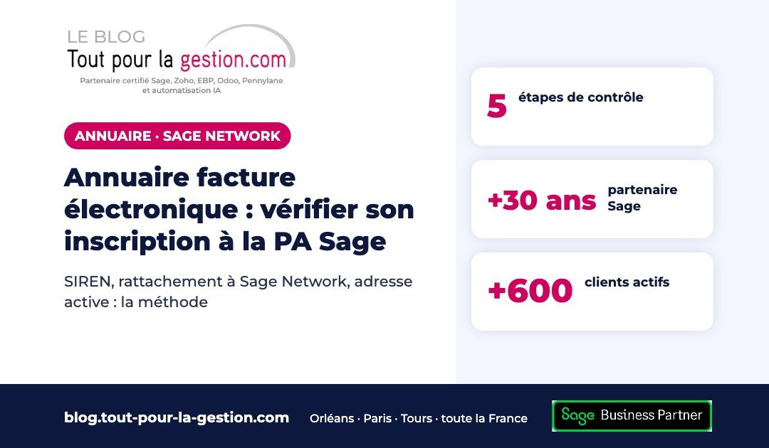Annuaire facture électronique : vérifier son inscription à la PA Sage