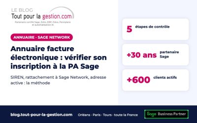 Annuaire facture électronique : vérifier son inscription à la PA Sage