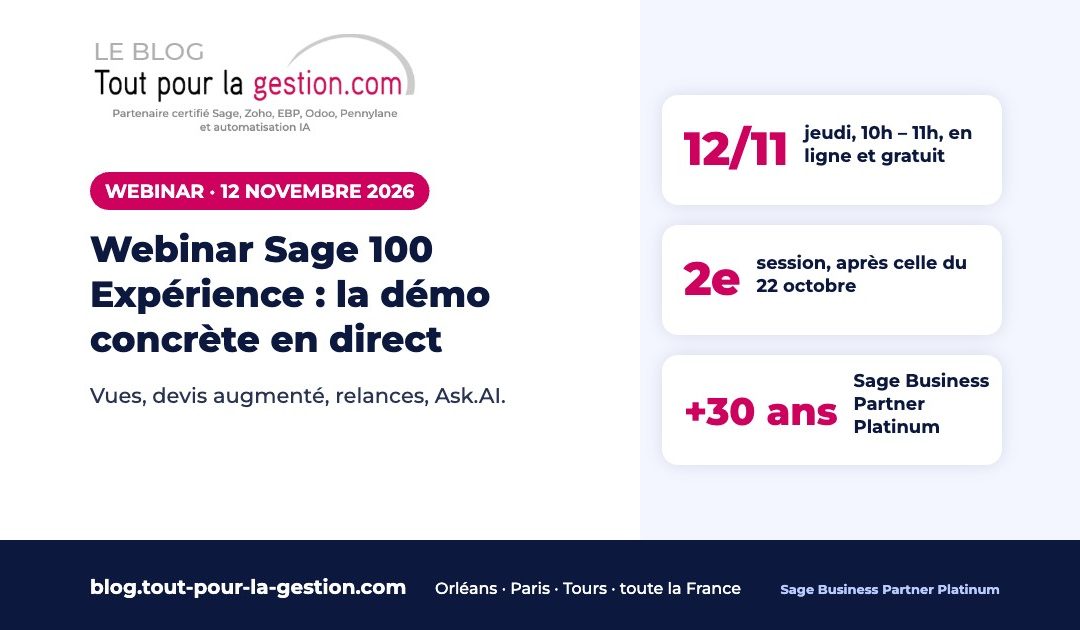 Webinar Sage 100 Expérience du 12 novembre 2026 : démos en direct