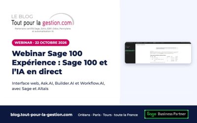 Webinar Sage 100 Expérience le 22 octobre 2026 : Sage 100 et l’IA en direct