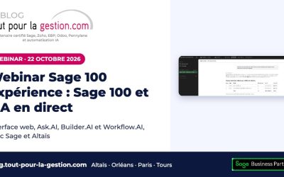 Webinar Sage 100 Expérience le 22 octobre 2026 : Sage 100 et l’IA en direct