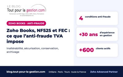 Zoho Books, NF525 et FEC : ce que l’anti-fraude TVA impose
